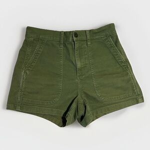 Madewell Relaxed Fatigue Cargo Shorts 26 Small Olive Green Neutral Slouchy